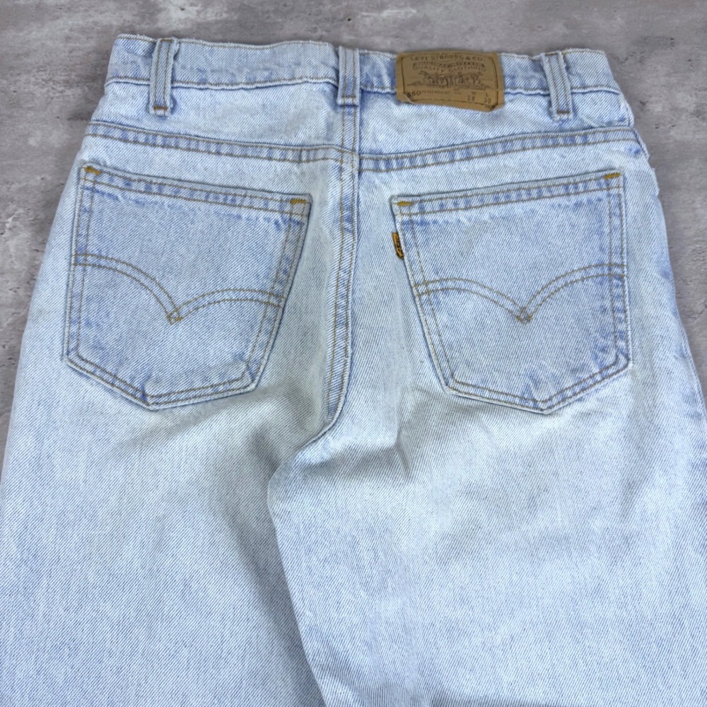 Levi's 550 Relaxed Fit Jeans Orange Tab Light Wash 28x30 Vintage Y2K